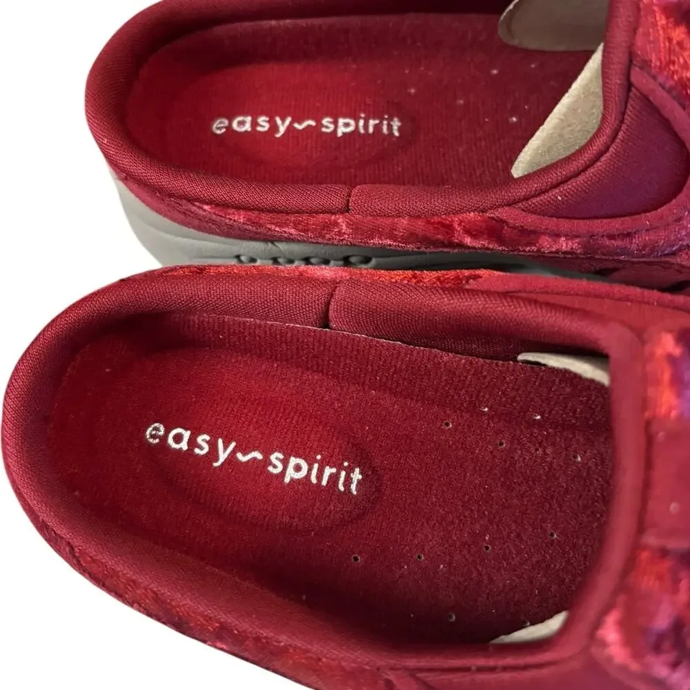 NIB Easy Spirit Traveltime Slip On Mule Sneakers Women's Size 5 M Dark Red